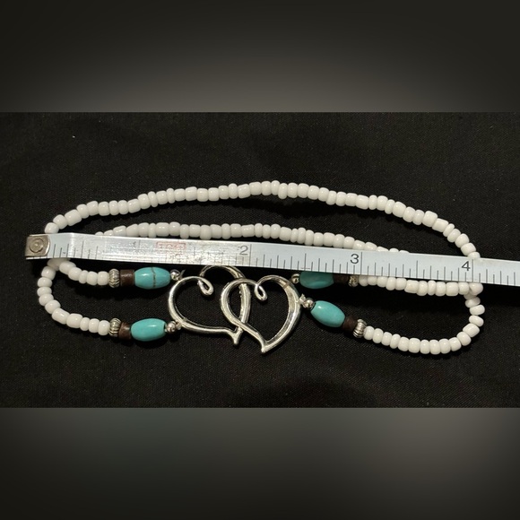 White & Silver Heart Bracelet - Picture 3 of 3